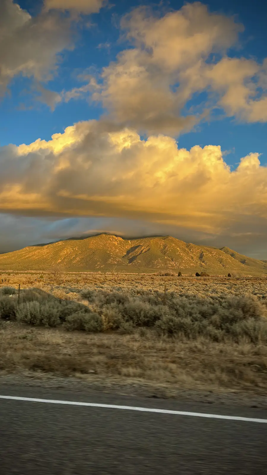 golden clouds over a mesa near albuquerque